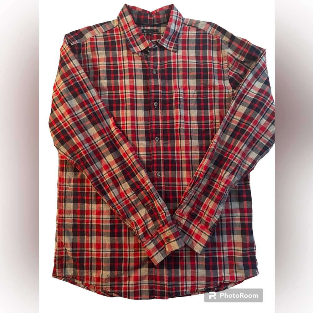 Men’s Gap Long Sleeve Plaid Shirt